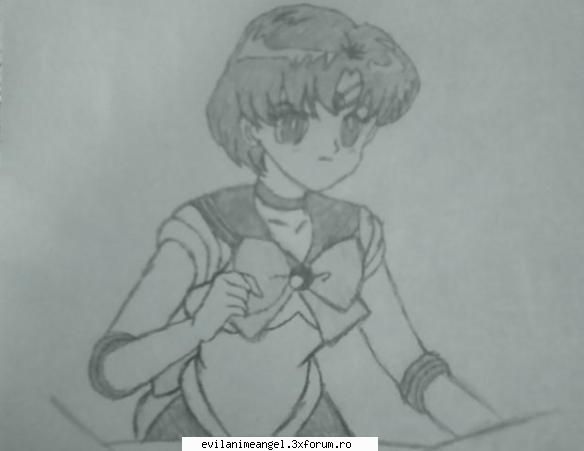 desene^-^ fan art^-^ - acesta nu este colorat.. sailor mercury - Art